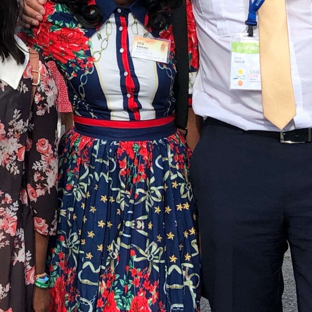 Runway High Fashion Floral Designer Dress SZ S - Picture 4 of 6